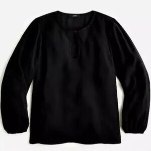 JCrew Puff-sleeve satin-back crepe top